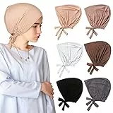 Vegena 6 pezzi da donna Undercap Hijab musulmano foulard da donna sottotaso hijab elastico traspirante hijab sottoclasse turbante, beige.