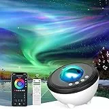 YunLone Proiettore Aurora Lampada Proiettore Stelle Soffitto LED Proiettore Cielo Galassia con Smart APP, Compatibile con Alexa, Macchina Suono, Bluetooth Musicale, 48 Modalità per Bambini Adulti
