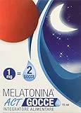 Linea ACT Melatonina Act Gocce- Integratore Alimentare in Gocce a Base di Melatonina - 300 Gocce (2 Gocce=1Mg di Melatonina), Blu, 15 Millilitri