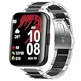 Bleushaweu Cinturino compatibile con Kuizil K21 Smartwatch da 1,69', classico, in acciaio inox, per smartwatch Kuizil K21