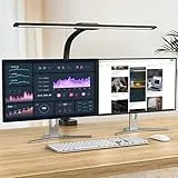 Lampada da Tavolo LED 24W Lampada da Scrivania con Morsetto, 5 modalità di colore+5 livelli di luminosità regolabili, a collo di cigno regolabile per architetti lavoro di lettura in ufficio a casa