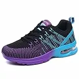 Scarpe da Running Corsa Donna Respirabile Leggero Scarpe da Ginnastica Sportive Fitness Running Sneakers Basse Interior Casual all'Aperto Nero EU 37