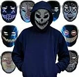 KKTECT Maschera Luminosa a LED Maschere Luminose spaventose con Bluetooth App Control, 45 Animazioni, 70 Immagini, Modelli/Testi Fai da Te, Caricamento di Foto e Maschera del Ritmo Musicale