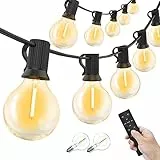 Yuusei 30M Catene Luminose Esterno con Telecomando, 50+2 Plastica Impermeabile Lampadine with IP45, Warmweiß 2700K Esterni Catene Luminose per Terrazzo Festa Natale Matrimonio