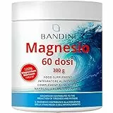 Bandini® MAGNESIO COMPLETO in Polvere Puro da 60 dosi (300 g) - Magnesio Carbonato e Citrato per Stitichezza, Ansia, Stress e Memoria - Riduce la Stanchezza Fisica e Mentale - Solubile e 100% Vegan