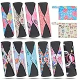 Rovtop 10 Pezzi 25.4cm Assorbenti Igienici Lavabili in Fibra di Bambù/Panno Mestruale + 2 Mini Borsa da Trasporto, Confezione Regalo per Protezione Ambientale