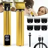 Tagliacapelli Uomo Professionale, Aeyytoe USB Ricaricabile Impermeabile Tagliacapelli Uomo, Rasoio Elettrico Barba con 6 Pettini, T-Blade Macchinetta per Barba Schermo LED, Macchinetta per Capelli