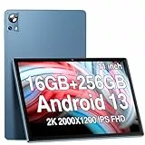 DMOAO Android 13 Tablet 11 Pollici, 16GB RAM 256GB ROM 1TB Espandibile, 2K FHD Tablet con Fotocamera Tripla, 8 Core, 2.0 GHz, IPS 2000 * 1200, 5GWIFI, 8600 mAh Batteria, 5MP+13MP, BT 5.0,Blu
