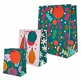 Hallmark Sacchetti regalo di Natale – Confezione da 3 sacchetti di varie dimensioni in 3 disegni di palline natalizie