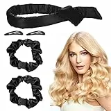 Clundoo Heatless Hair Curler, Bigodino Lungo per Boccoli, Senza Calore Bigodini Set Non riscaldare i capelli (Nero)