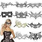 DONGSZQ 10 Pezzi Maschere Veneziane, Maschera di Pizzo Sexy Donna, Maschere di Travestimento per Halloween Carnevale Cosplay Feste