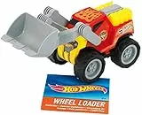 Theo Klein 2439 Hot Wheels wheel loader , Wheel loader with a 1:24 Scale , Wide tires and a Shovel with robust joints , Toys for Children above 3 Years Old