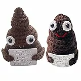 Divertente Patata Positiva Poo, 2 Pcs Mini Giocattoli di Patate Poo, Mini Bambola di Patate Poo Lavorata a Maglian con Biglietto Positivo, Regali di Compleanno Decorazione per Feste Incoraggiamento