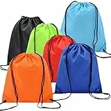EASEHOME 6 Pack Zaino Sacca da Ginnastica di Nylon, Sacchetti per Palestra Sacchetto Sportive Borse da Viaggio Zainetto Scuola per Bambini Borsa Scarpe