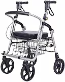 Deambulatore su ruote Drive Rollator Walker con sedile, 4 ruote Medical Walking Aids Pieghevole, Heavy Duty Duty Walker Lightweight Quality Blocco for grafici in lega di alluminio, utilizzato for anzi