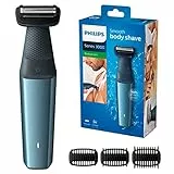 Philips BG3015/15 Bodygroom Series 3000 Rasoio Corpo Wet&Dry, Utilizzabile Sotto la Doccia con 3 Pettini Rifinitori