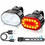 Luci Bicicletta Kit, Luci Anteriore e Posteriore per Bicicletta LED, USB Ricaricabile IPX5 Impermeabili 4+6 Modalità,Disponibile per Uomini Donne, Bambini e Biciclette da Montagna e da Strada.