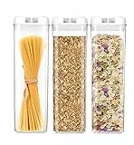 Sageware Airtight - Contenitore per alimenti con latta, senza BPA, 3 pezzi, con etichette nere e pennarello