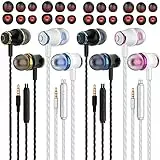 MUNSKT 4 Paia Auricolari In-Ear Cuffie con Microfono e Controllo del Volume, Cuffie In-Ear con Suono puro e Bassi Potenti, Isolamento Acustico Senza Grovigli, per iOS e Android