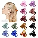 Kavya 14 Pcs Pinze per Capelli Moda, Piccola Mollette per Capelli Fini, Plastica Antiscivolo Pinza Capelli, Accessori Capelli per Acconciature per Donne e Ragazze (Multicolore 4 cm)