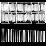 240 pz Unghie Finte Trasparenti, Punta Unghie Falsa, Copertura Completa Extra Lunga Press On Nails, Unghie a Ballerina, Punta Unghie Francese Copertura Totale per Manicure Salone Fai da Te Nail Art