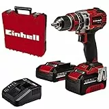 Einhell TE-CD 18/50 Li-i BL Power X-Change - Trapano avvitatore a percussione a percussione wireless (Li-Ion, 18 V, 50 Nm, motore senza carbone, con 1 batteria da 2,0 Ah e 1 batteria da 4 Ah PXC +