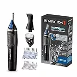 Remington Taglia peli Naso, Orecchie professionale Indolore, rifinitore per peli del naso, orecchie, sopracciglia, regolabarba, incl. 2 pettini di fissaggio, rifinitore per dettagli 1-5 mm, NE3870