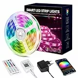 Beaeet Striscia Led 15 Metri, Led Striscia Comandabile Tramite app E telecomando,Strisce Led Sincronizzazione Musicale,per Decorazioni Casa, Bar, Festa