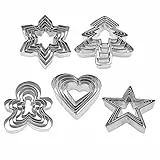 Formine Biscotti Natalizie, 25pz Tagliabiscotti Natalizi Set, Stampini Forme Biscotti Natale, Tagliapasta per Biscotti Bakeware Fondente Torta Paletta - Acciaio Inox