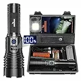 Shadowhawk Torcia LED Ricaricabile USB, 20000 Lumens Torcia LED Potente Professionale, XHM77.2 Torcia Tattica Militare, IP67 Torce LED Alta Potenza Ricaricabili Per Campeggio Trekking Emergenza