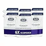 Neutro Roberts, Sapone Liquido Ecopouch Idratante Con Glicerina, Ricarica Ecologica di Sapone Liquido per Le Mani - Dermatologicamente Testato, Senza Sapone - 6 Flaconi da 400 ml