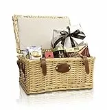 Elegante Cesto Natalizio Goloso: Selezione Speciale di Panettone, Biscotti, Praline e Crema al Cioccolato