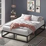 ZINUS Joseph 25 cm Telaio del letto con piattaforma in metallo | Base per materasso | Supporto per doghe in legno | Contenitore sotto al letto | 160 x 190 cm | Nero