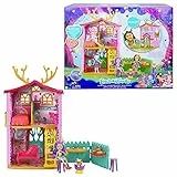 Enchantimals- Playset Casetta dei Cerbiatti da 53cm con Bambola Danessa il Cerbiatto e Animale, 4 Aree di Gioco e Tanti Accessori, Giocattolo per Bambini 4+Anni, HFC41