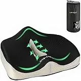 Carttiya Cuscino per sedia da ufficio, in memory foam, per coccige, sciatica, emorroidi, sollievo dal mal di schiena, cuscino ergonomico per sedie da pranzo