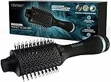 REVAMP Progloss Perfect Blow Dry Styler Air, Spazzola Professionale Multifunzione 4 in 1, Asciuga, Districa, Liscia e Volumizza, Infuso con Oli Liscianti, 4 Getti Ionici, 1200W, Nero