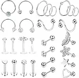 Morfetto cartilagine Orecchini a Cerchio Borchie per Le Donne in Acciaio Inox 316L in avanti Helix orecchino a Cerchio Trago Lip Piercing Gioielli per Le Donne 28PZ