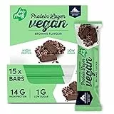 Multipower Barretta Proteica Vegana - Protein Layer con 24% di proteine e 0,4 g di Zuccheri - Perfetta come snack o dopo l´allenamento - Confezione 15 x 55 g - Gusto Cioccolato Brownie
