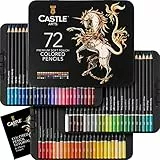 Castle Art Supplies Set di 72 Matite Colorate con Mine dall’Anima Morbida per Artisti, Professionisti e Coloristi Adulti