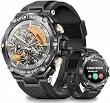 Fitonme Smartwatch Uomo Orologio, 1.5' Militari Smart Watch Chiamata e whatsapp, 120+ Modalità Sportive, Cardiofrequenzimetro, SpO2, Impermeabile IP68, Orologio Fitness Uomo per Android iOS, Nero