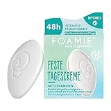 Foamie Crema giorno solida Hydro Intense, idratante per 48 ore, sostiene la barriera protettiva della pelle, agenti idratanti naturali, senza plastica, 35 g