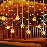 Herefun Luci del Fiocco di Neve di Natale, 3.5M Luci Catena a Fiocco di Neve 94 LED Luci Stringa Fiocco di Neve, 8 Modalità Catena Luminosa Luci di Decorazione Natalizia per Feste Natale Giardino