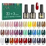 Tormay Smalti Semipermanenti per Unghie, 33pz Smalto Semipermanente in Gel con Base, Top Coat Opaco e Lucido, Smalto Gel Unghie Colorati er Manicure fai Da Te e Uso in Salone(8ML)