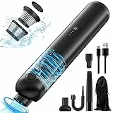 Roaprobe Aspirapolvere Auto 3 in 1, 120W 16000Pa Aspirabriciole Senza Fili Potente, Mini Aspirapolvere Portatile Triplo Filtro, Ricarica Rapida USB, 8000mAh, Tempo di 28 Min Per Casa/Auto, Nero