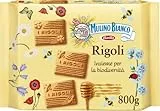 Mulino Bianco Biscotti Frollini Rigoli con Miele Italiano, Perfetti per la Colazione- 800 g