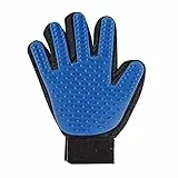 Hommii, Guanto 2 in 1 in Gomma per Rimuovere i peli degli Animali Domestici, Colore Blu