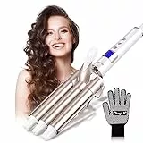 CkeyiN Piastra onde per capelli 22 mm,3 Tubi Piastra Capelli Onde Ferro arricciacapelli Beach Waves,Temperatura regolabile 80-230℃,Arricciacapelli Ondulato ad Acqua