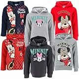 Disney Minnie - Felpa Cappuccio Full Print - Bambina - Autunno Inverno - Licenza Ufficiale [1073 Blu Navy - 6 Anni]