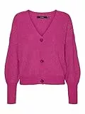 Vero Moda Knitted Cardigan VMLEA LS V-Neck Cuff Cardigan Noos Pink Yarrow M Pink Yarrow M