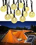 Qedertek Luci Solari Esterno,17M 100 LED Catena Luminosa Esterno Solare con Pallina Trasparente,8 Modalità Impermeabile Stringa Luci Solare Bianco Calido Decorative per Giardino Patio Matrimonio Festa